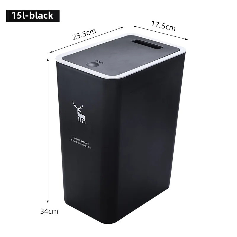 Kunststoff-Mülleimer mit großer Kapazität, Badezimmer-WC-Abfallbehälter, Heimgebrauch, Mülleimer, hygienisch, beliebtes Online-Produkt, Haushaltsbedarf: grau / 20l