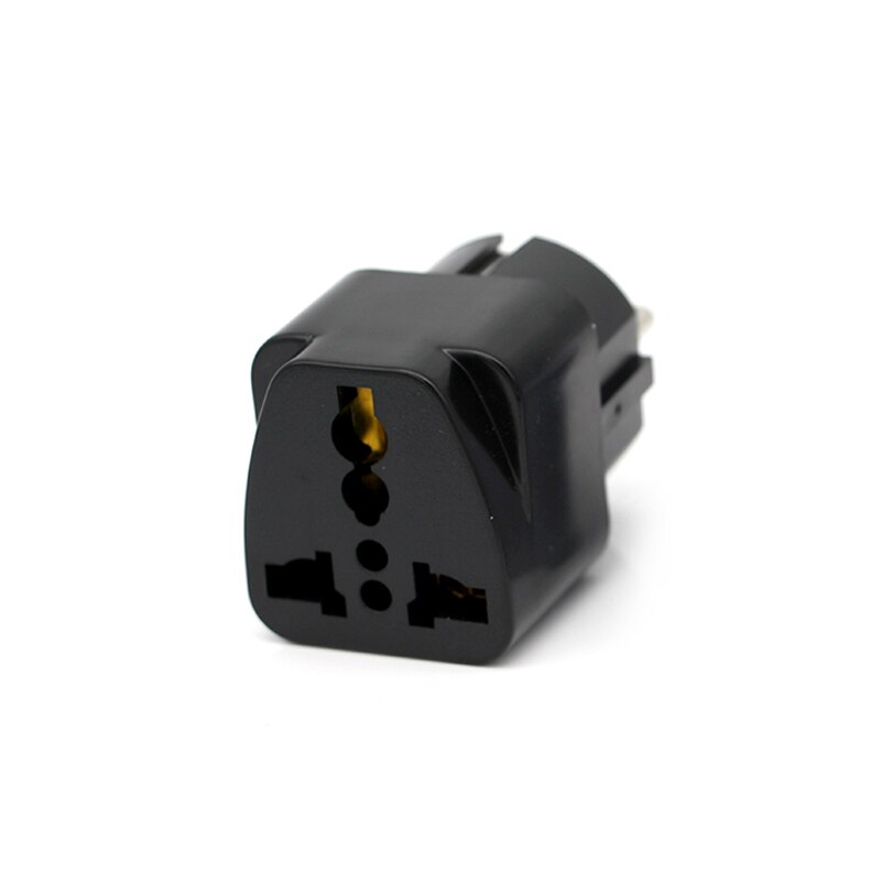 Utomlands resa och hem vit svart adapter elkontakt för eu europeisk socket converter passar italien frankrike spanien ryssland mm.: Svart