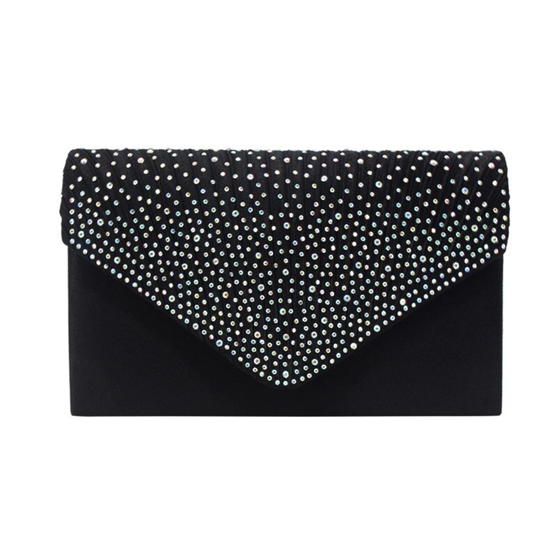 HIGH-END di STRASS pieghettato cena sacchetto di donna che indossa un abito con Cheongsam signora di sacchetto della borsa cena di diamante del sacchetto di mano bag #20: Black