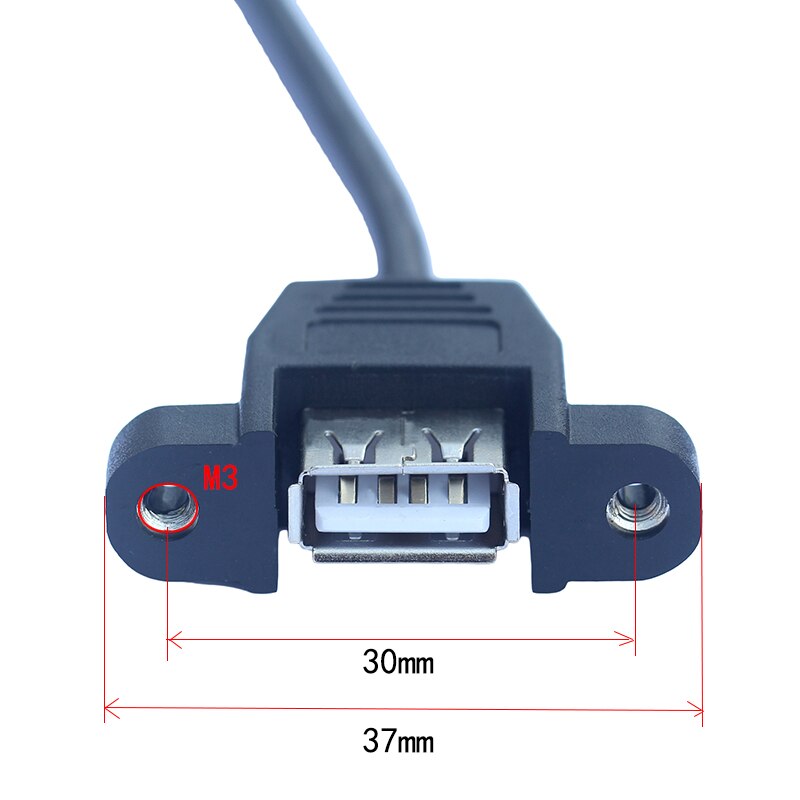 1M USB extension cable male to female data sync power charge cable with screw lock panel mount screws