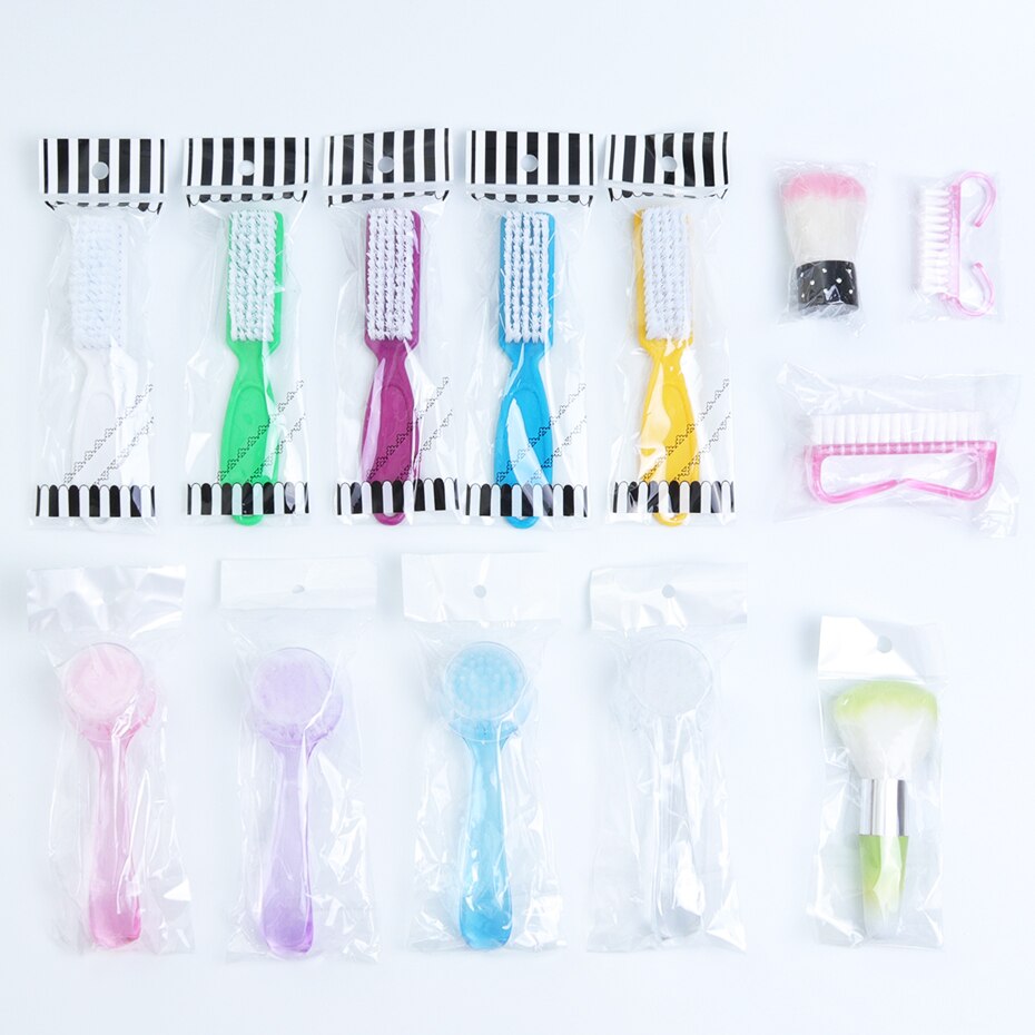 6 tipos de cepillos de limpieza de uñas, lima suave para quitar el polvo, limpiador de manicura y pedicura para Gel acrílico UV, accesorios para el cuidado de las uñas, BE095-1