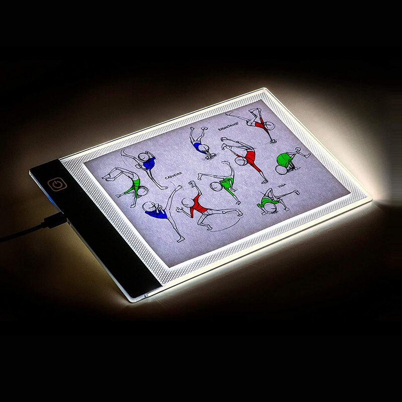 Acrylic LED Sketch Board For A4 Paper Adjustable LED Soft Eye-protection Lighted Drawing Writing Board USB Charging HWC