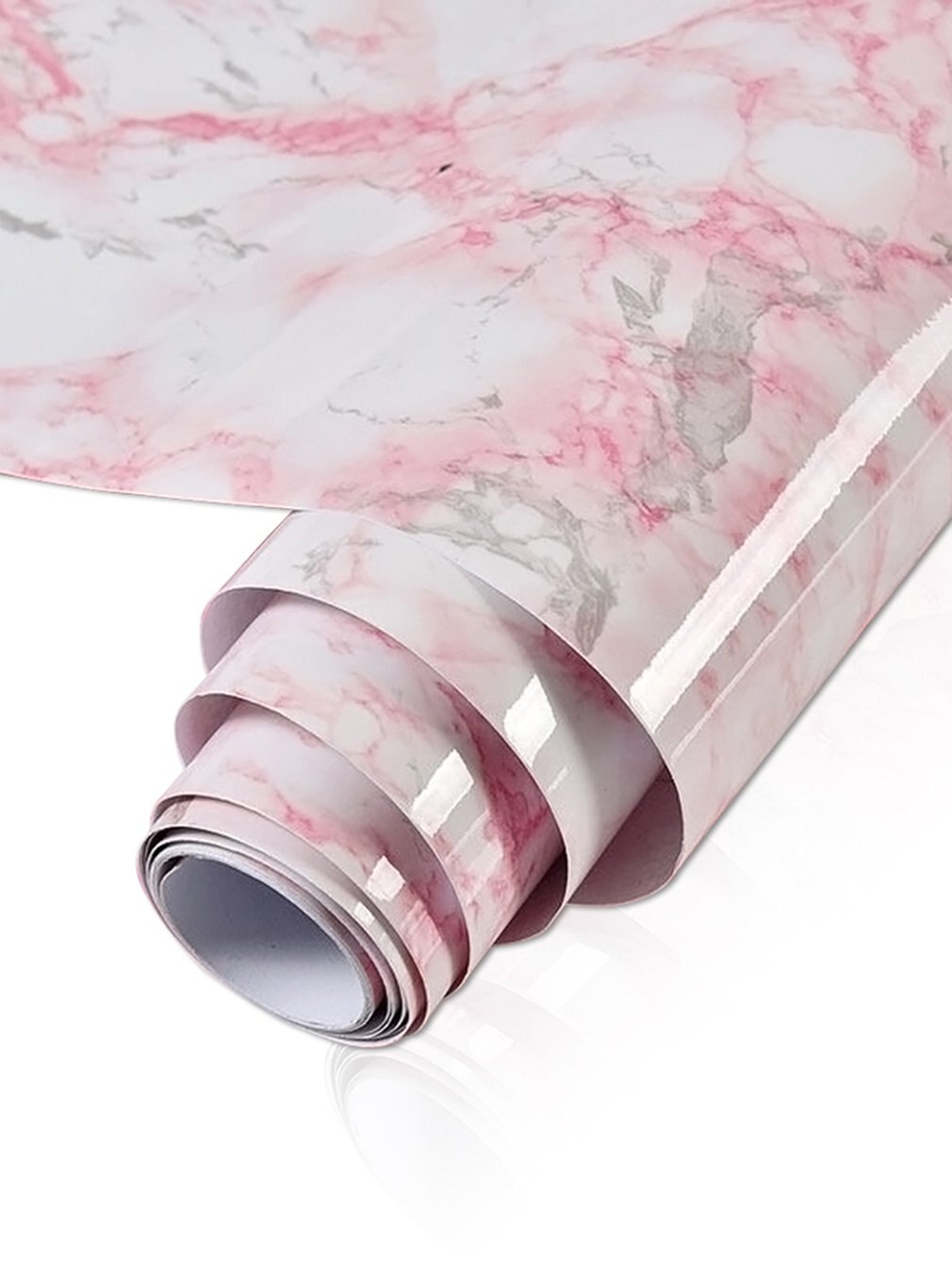 Self Adhesive Marble Wallpaper Peel And Stick Waterproof Bathroom Kitchen Cabinets Desktop Stickers Home Decor Film: pink / 40x200cm