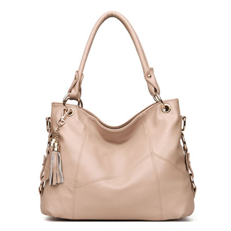 Vrouwen Tas Mode Toevallige Vrouwen Lederen Handtassen Luxe Schoudertassen Tassen Voor Vrouwen: beige