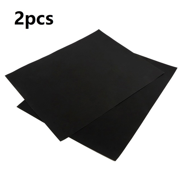 Non-stick BBQ Grill Mat Barbecue Baking Pad Reusable Barbecue Grill Mesh Mat For Outdoor Cooking BBQ Grill Accessories: 2pcs Black Mat