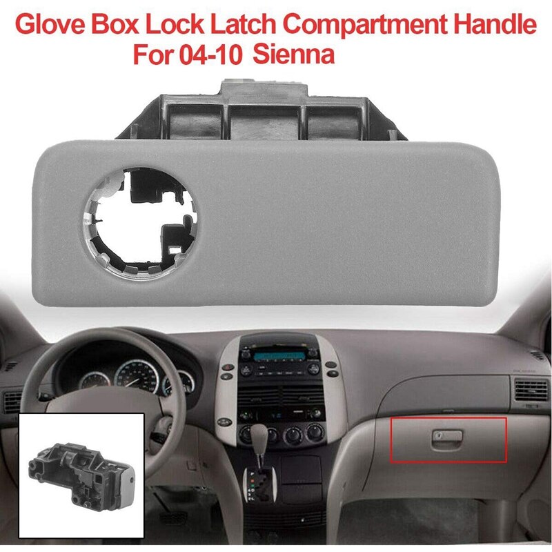 Glove Box Lock Latch Compartment Handle Door Latch Assembly for Toyota Sienna 2004 55506-AE010-B0 Gray