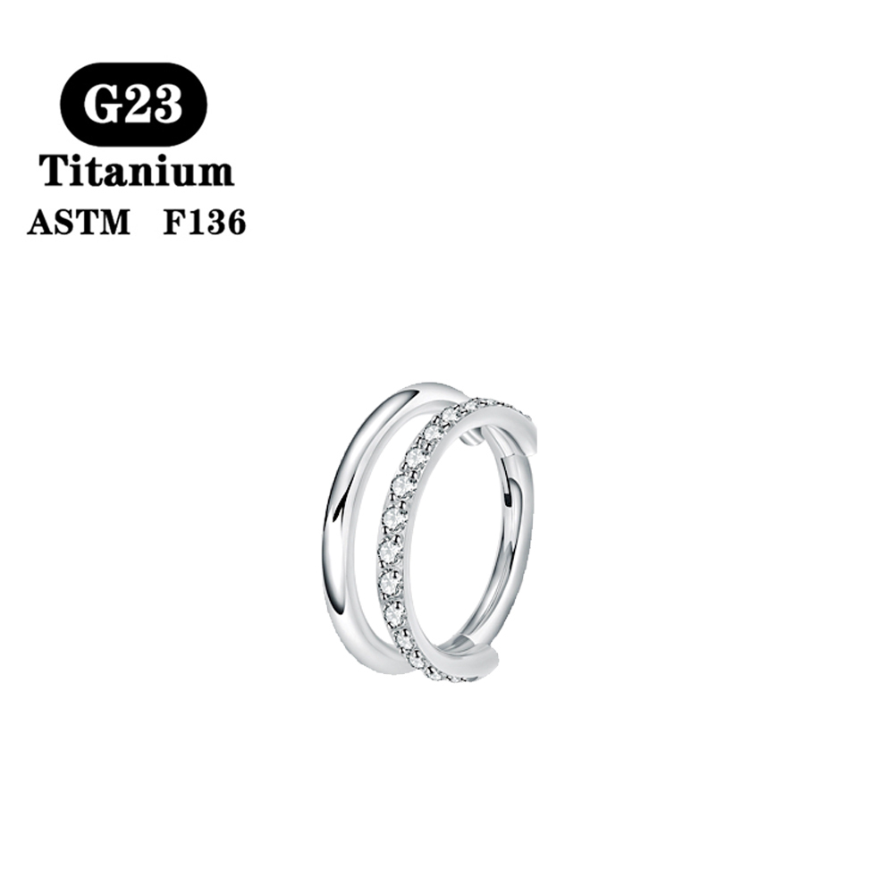 Pendientes de titanio G23, aro redondo para cartílago del trago, hélice Daith, labio con bisagras, segmento, oreja, nariz, anillo, joyería para Piercing corporal