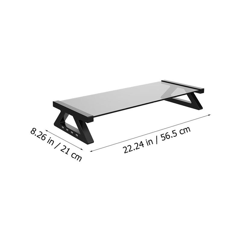 Monitor Stand Space Bar Dock Desk Riser with 4 USB Ports for iMac MacBook Computer Laptop Below 20Inch