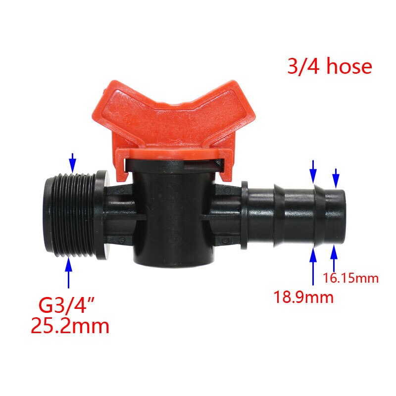 Grifo de jardín con válvula de control de lengüeta, manguera de riego en miniatura de 1 pulgada, conector rápido, macho a 1/2, 3/4, 3/8, 1/2, 3/4, 1 Uds.: 3I4 to 20mm