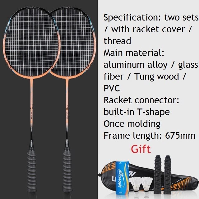 A pair Badminton Rackets Set Ultra light Double Badminton Racquet Titanium Alloy Lightest Playing Badminton whole