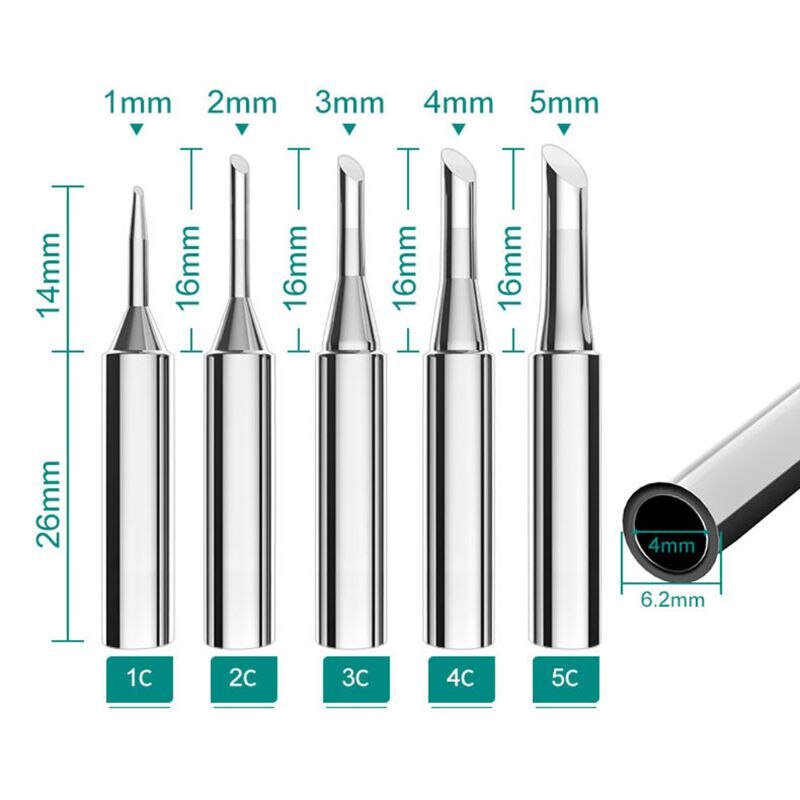 Lead Free Solder Iron Tips Replacement For Soldering Repair Station Welding