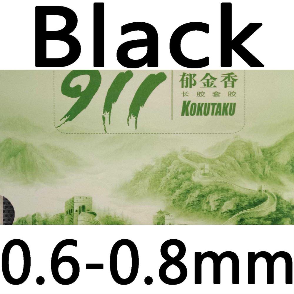 Kokutaku Tuple 911 Lange Pips-Out Tafeltennis Rubber Zonder Spons (Bovenvel OX) met spons: black 0.6-0.8mm