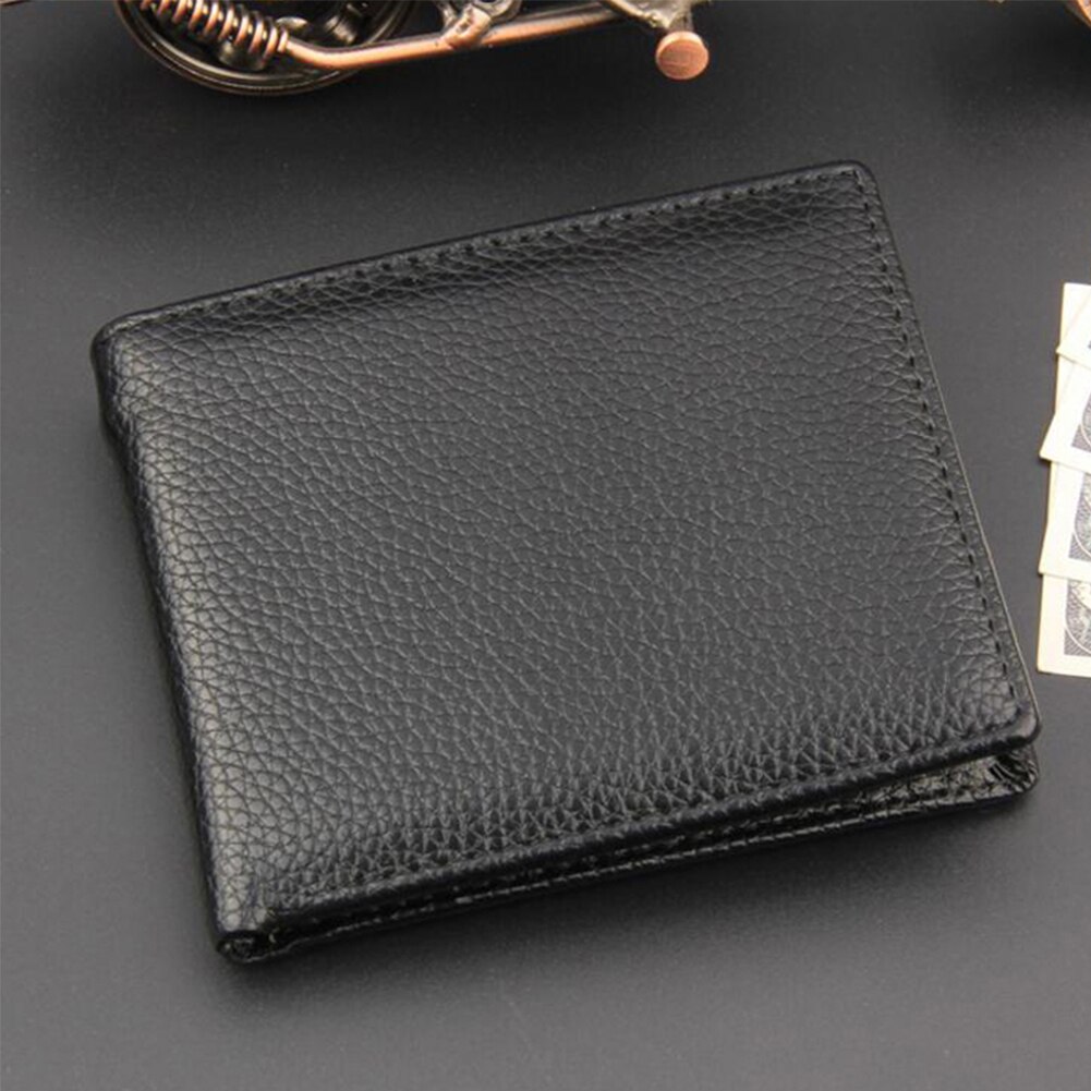 Pocket Bifold Card Holder Simple Slim PU Leather Classic Purse Practical Portable Men Wallet Casual Coin