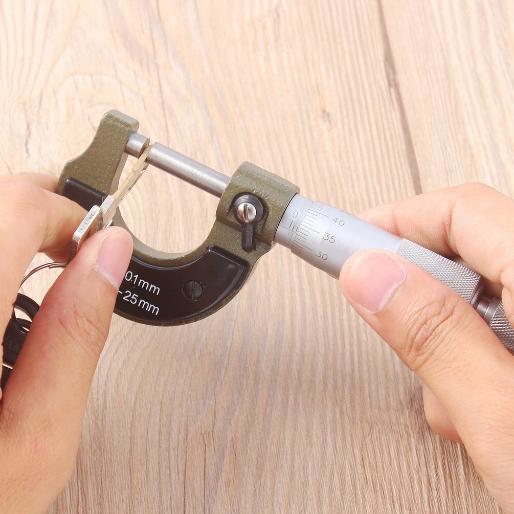 0-25mm Metal Micrometer 0.01mm Measuring Tool Auto Work Toolroom Gauge Ruler Balanced Frame Thimble Caliper Measure Instrument