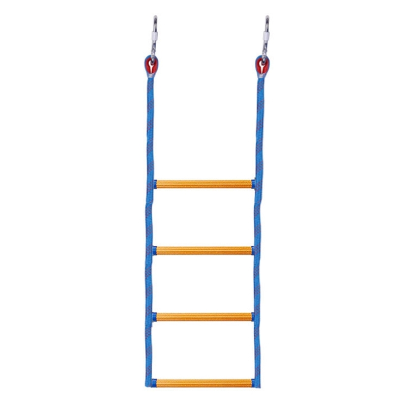 4 Step Boat Rope Ladder, Marine Rope Ladder for Inflatable Boat Kayak Motorboat Canoeing, Portable Rope Boarding Ladder: Blue