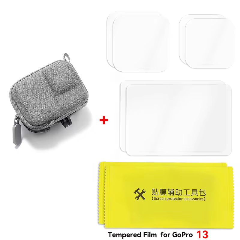 Bolsa de almacenamiento para GoPro Hero 13, 12, 11, 10, 9, 8, Mini caja portátil, cámara deportiva, funda protectora impermeable para accesorios Go Pro: Color púrpura