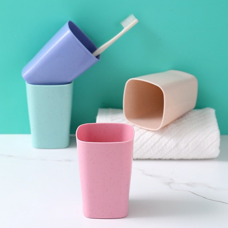 simple ménage en plastique brosse à dents tasse couple lavage tasse bain de bouche tasse brosse à dents tasse