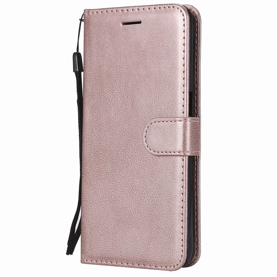 Funda de teléfono de lujo de Color sólido con tapa para Samsung Galaxy A51 A71 S5 marco para monedero de negocios a la con tarjetero y tapa DP06E: For A71 / Rose Gold