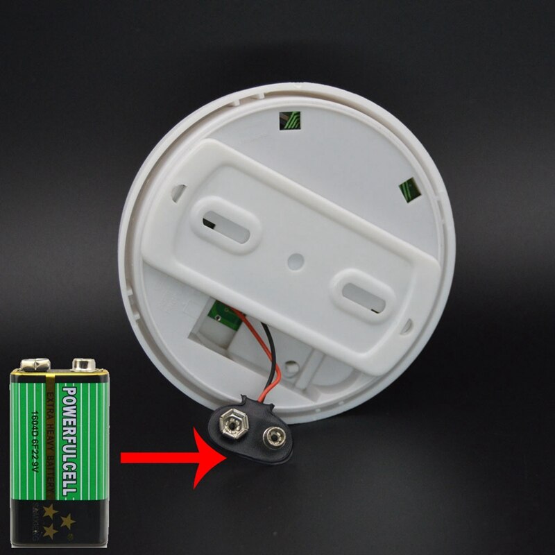 9V/168 433Mhz Wireless Smoke Detector for Wifi / Pstn / Gsm Home Security System White Plastic