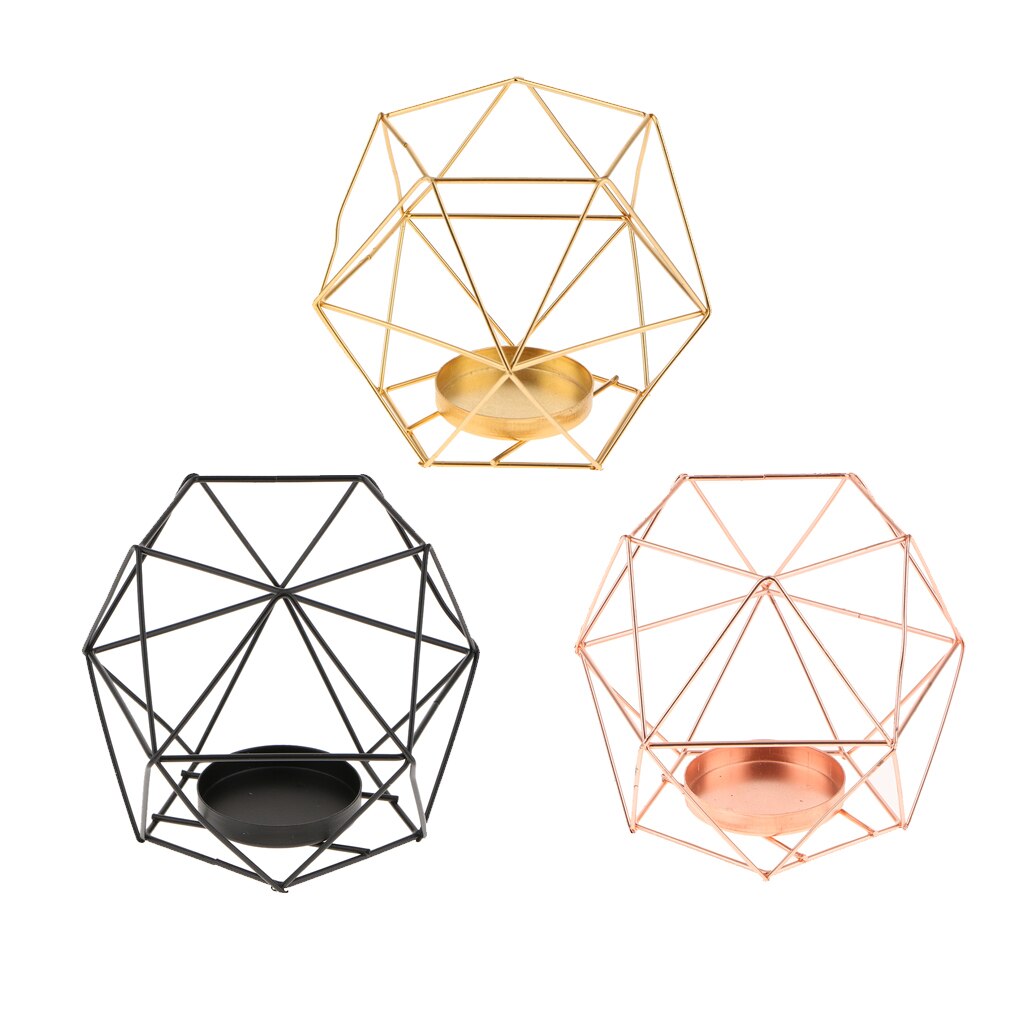 Touch nordic style 3d geometrisk lysestage metal væg lysestage lampet matchende lille fyrfadslys tilspidset lysestage