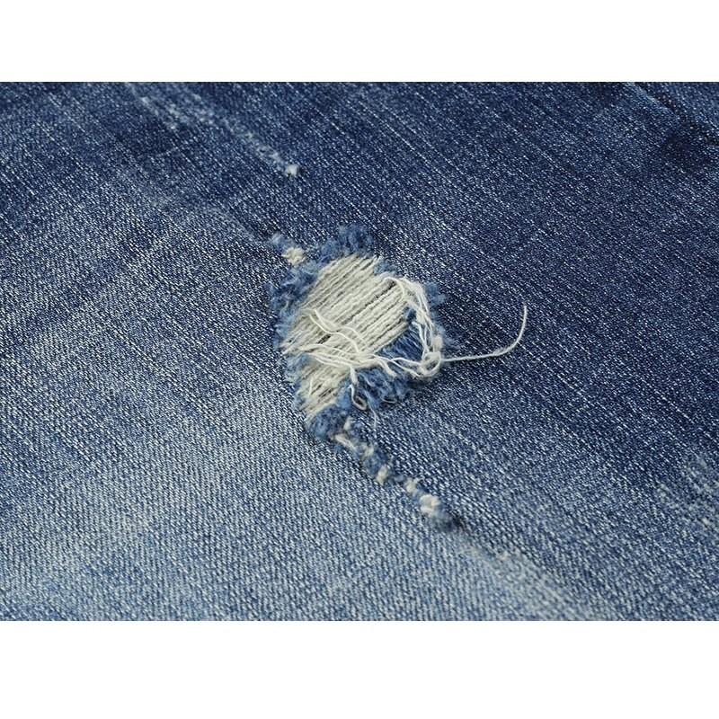 Ripped jeans til mænd stretch slim straight blue streetwear distressed hip hop herre jeans regular fit mandlige lange bukser bukser
