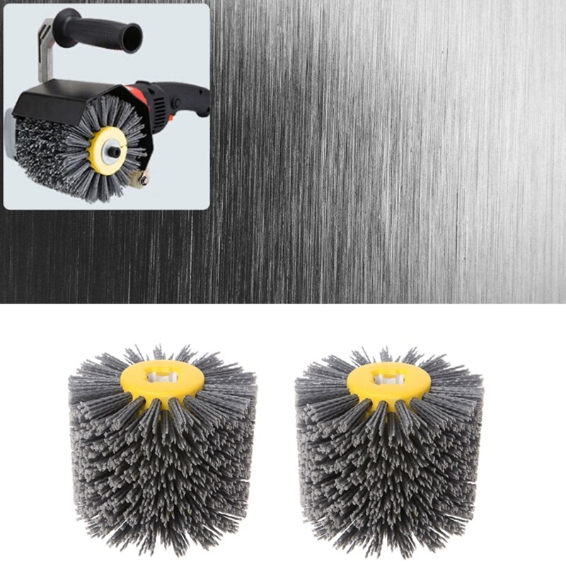 Deburring Abrasive Wire Drawing Round Brush Head Polishing Grinding Tool Buffer Wheel For Furniture Wood Sculpture Rotary Drill