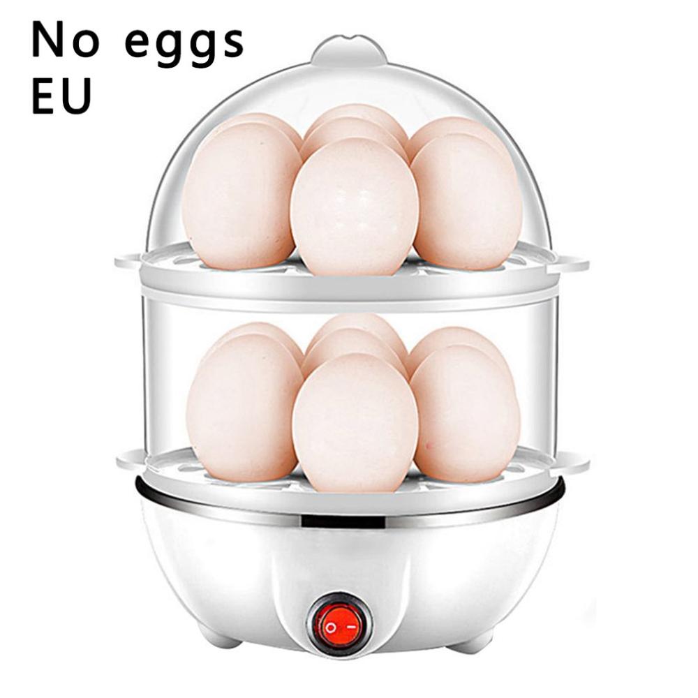Hervidor de huevos eléctrico de doble capa, olla pequeña para cocinar huevos, tortilla codificada con apagado automático para conveniencia de cocina: white