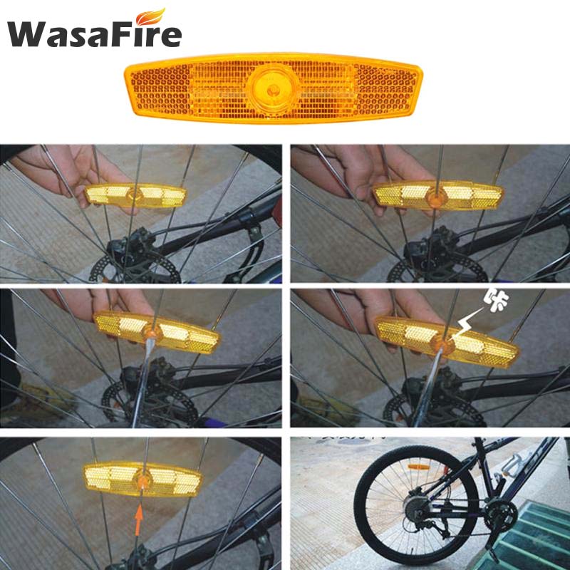Reflector de radios para bicicleta, luz reflectante para llanta de rueda de bicicleta, luces de advertencia de seguridad nocturna, accesorios de ciclismo, 2 uds.