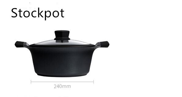 Xiaomi Huohou NonStick Super Platinum Frying Pan Wok Stockpot Milk Pan Durable Easy to Clean High Temperature Reminder Kitchen: Stockpot