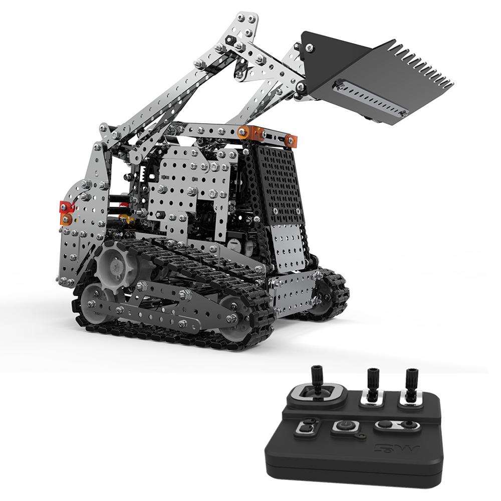 Rc bil 2.4g 10ch 1178 st rostfritt stål diy rc kontroll bulldozer larvband för gaffeltruck ingenjör dumper modell fordon