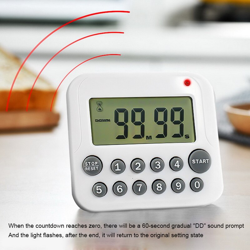 Digital Kitchen Timer Count Down/Count Up Timer LCD Screen Alarm Sleep Stopwatch for Cooking Bake Sports Games Students Home