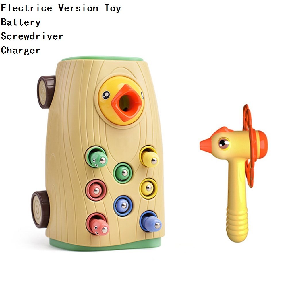 1 Set Woodpecker Bird Eating Worm Insects Toys Wooden Durable Magnetic Bird Eating Worm Toys for Children Christmas Kids: D