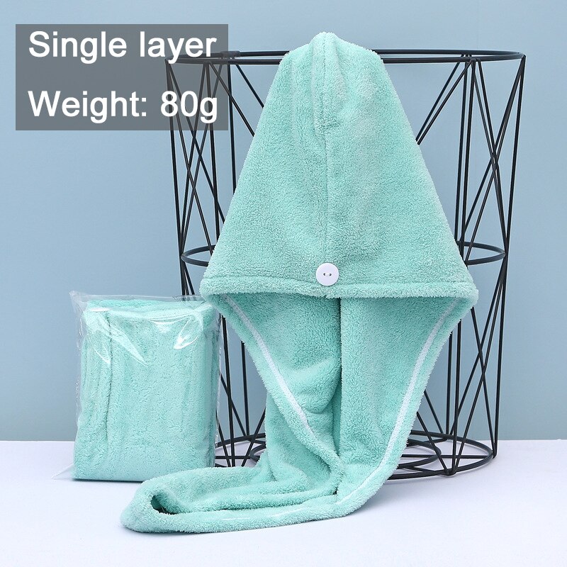 Women Towels Bathroom Microfiber Towel Rapid drying Hair Towel Bath Towels For Adults toallas microfibra toalha de banho: Green-Single layer