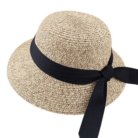FURTALK summer hat for women straw hat for beach sun hat travel bucket hat panama: mixed khaki / L