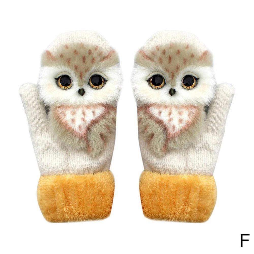 Animal Cat Dog Panda Racoon Kid Winter Warm Soft Princess Girl Mittens Full Long Gloves Fingers Cute L3E8: F