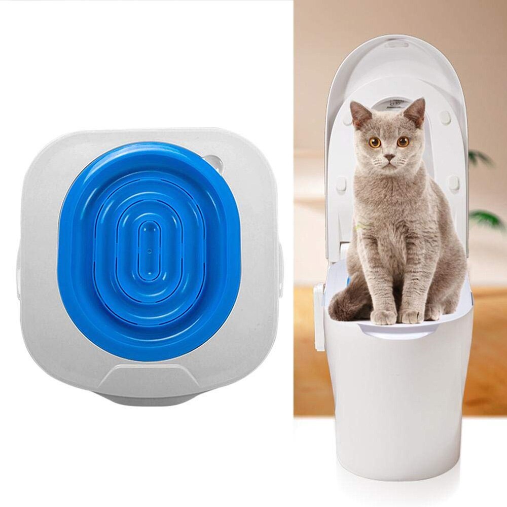 Best Plastic Cat Toilet Training Kit Litter Box Puppy Cat Litter Mat Cat Toilet Trainer Toilet Pet Cleaning Cat Training Product: Default Title
