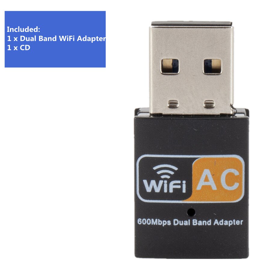 Grwibeou usb wifi adapter dual band 600mbps 2.4G 5G HZ wireless pc adapter 802.11ac wifi receiver transmiter support windows: Default Title