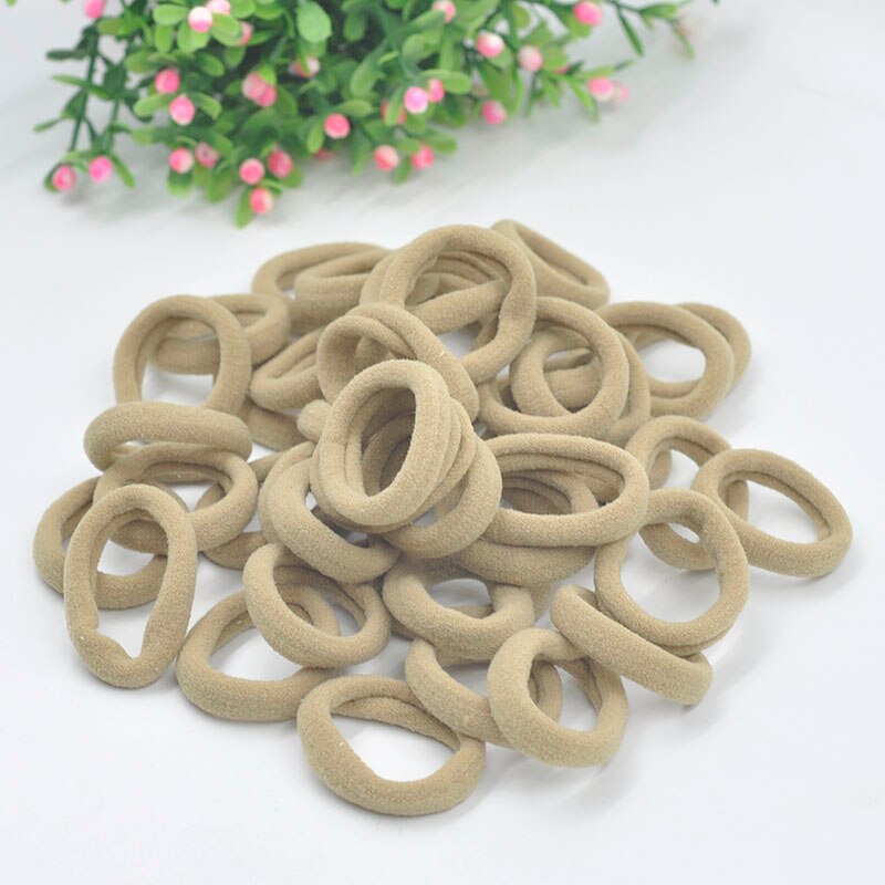 Aikelina-coleteros para niña y bebé, accesorios para el cabello para niña, bandas de goma de , accesorios de goma para corbata, 50 unids/lote,: Khaki
