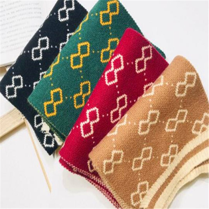 Han edition hair scarf knitting yarn color matching MAO qiu han edition in the fall and winter of double-sided baby bib 7589
