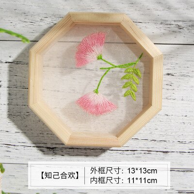 Organza Flower Embroidery Kits Plant Handmade Needlework Hoop Cross Stitching for Beginner with Frame Art Craft Home Decor: F