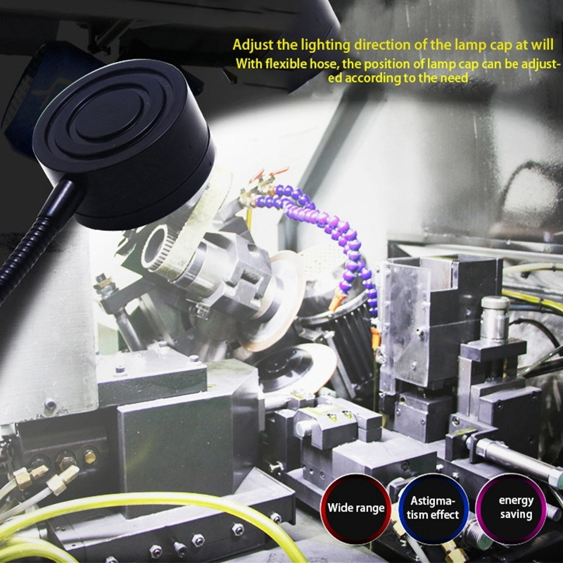 LED-Arbeitsleuchte mit Magnetfuß, flexibel Schwanenhalslampe, 220 V, 5 W, für Drehmaschine, Fräsen, Bohrmaschine, Industriebeleuchtung, EU-Stecker