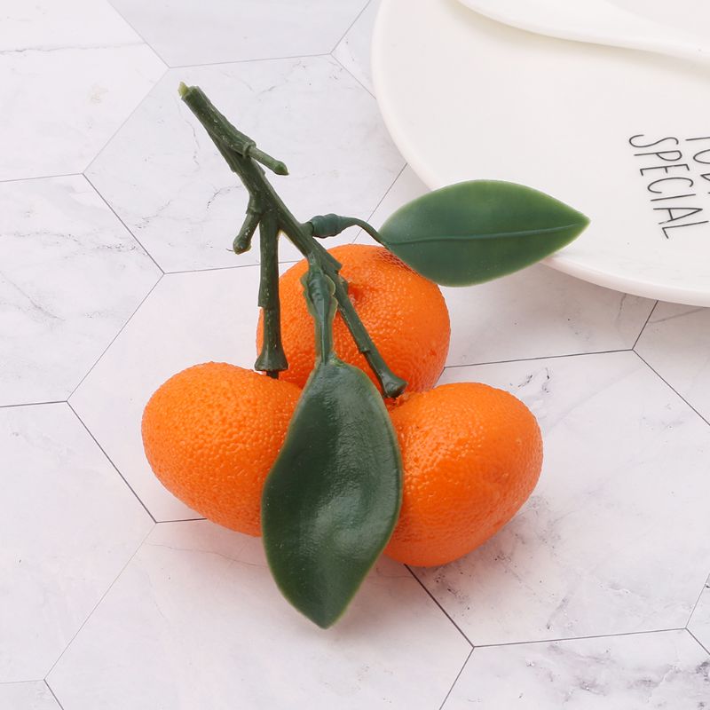 Mandarina Artificial realista, frutas naranjas, exhibición falsa, decoración de comida, decoración de en casa
