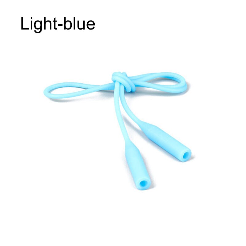 56cm Süssigkeit Farbe Elastische Silikon Brillen Riemen Sonnenbrille Kette Sport Anti-Unterhose Schnur Gläser Seile Band Kabel Halfter DOD: hell-Blau