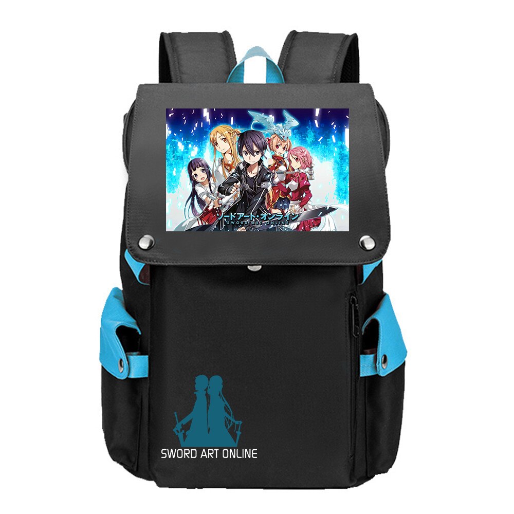 Spada Arte Online Anime Zaino Da Viaggio Del Computer Portatile Grande Bagpack SAO Borse Da Scuola Oxford Ragazze Bookbag Kirito Bandiera Zaino: 4