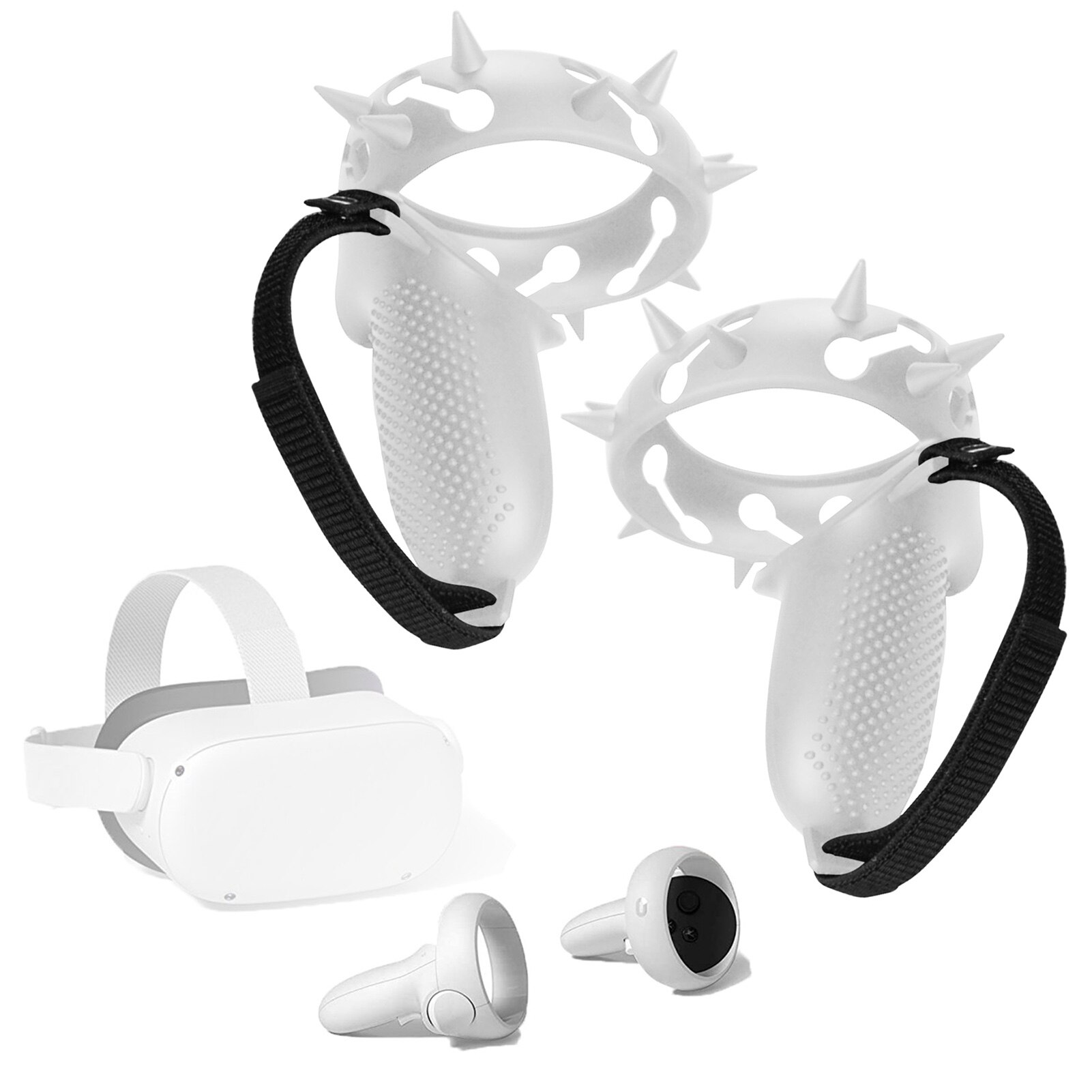 Cubierta de silicona para Oculus Quest 2 VR, accesorios de VR, funda protectora, cubiertas de agarre para Oculus Quest2: Black