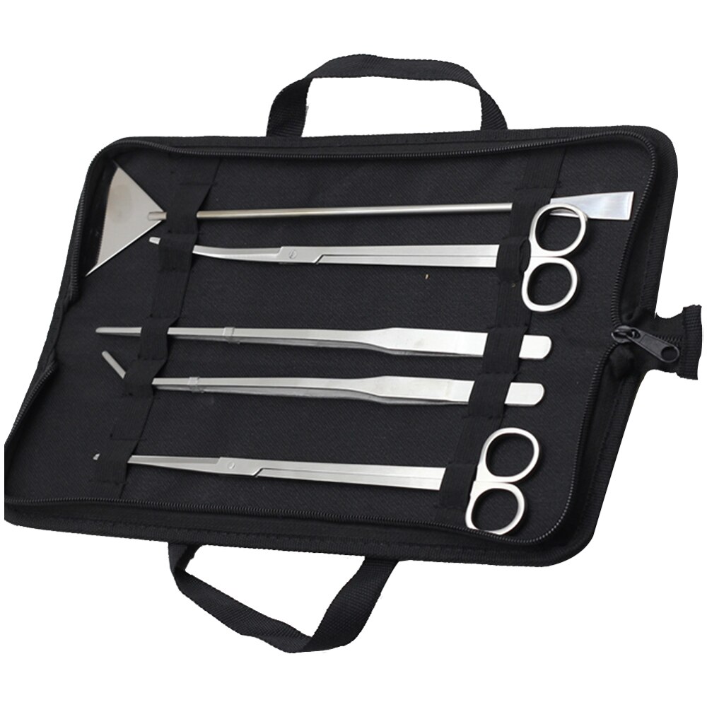 5Pcs Aquarium Gereedschap Set Planten Pincet En Schaar Gras Rvs Cleaning Tools Planten Aquarium Accessoires