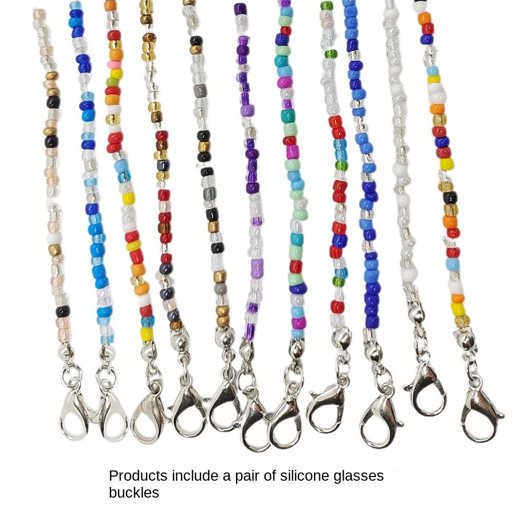 Correa de mascarilla de colores bohemios para mujer, cadena con cuentas para gafas, cordón antideslizante para máscara facial, cadena para el cuello para gafas de sol