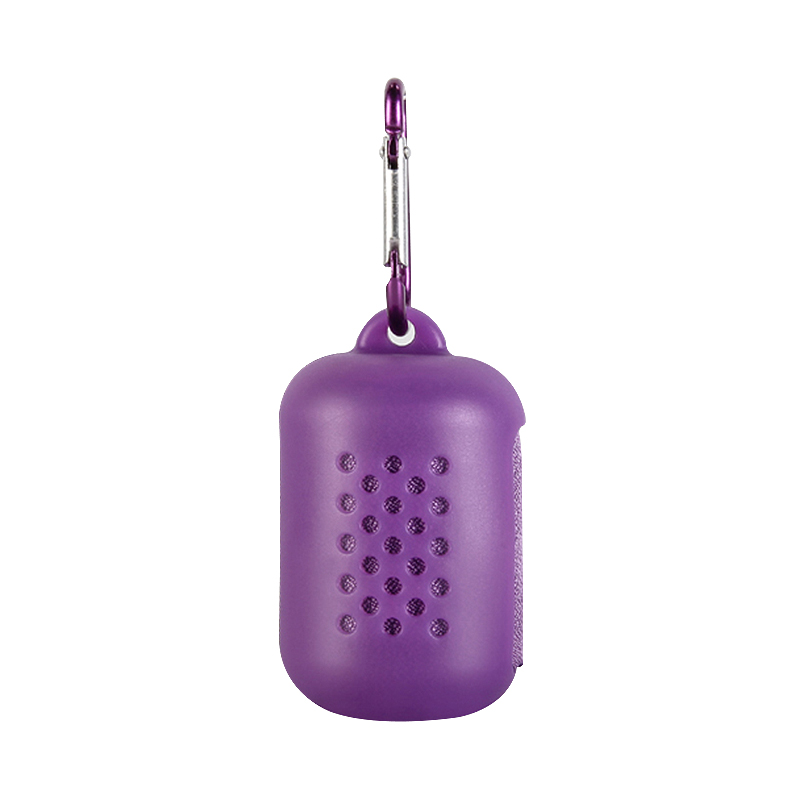 Reizen Opvouwbare Mini Handdoek Draagbare Wandelen Camping Quick Dry Handdoek Met Silicon Case Outdoor Tool Sport Gezicht Handdoek: Paars