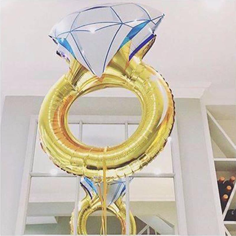 1pc Big Diamond Wedding Ring Balloons and I Do' Engagement Ring Foil Helium Balloons Bachelorette Anniversary Party Decorations