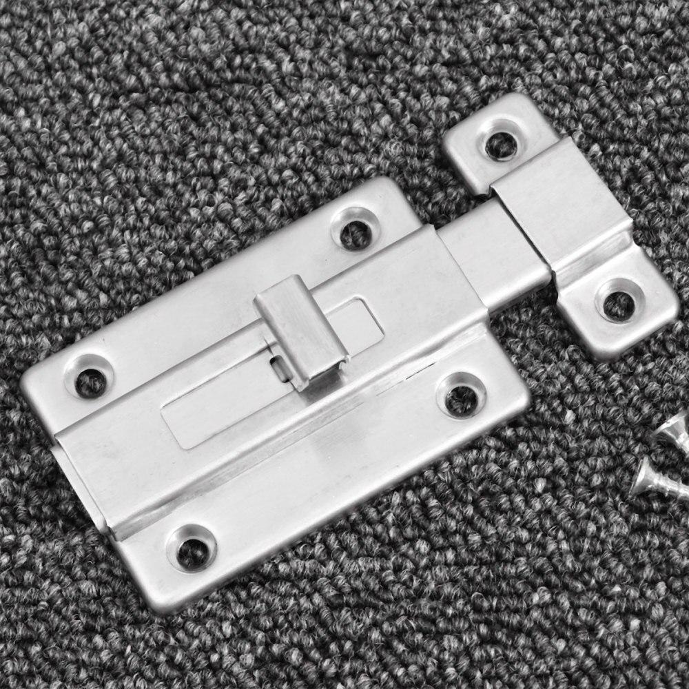3pcs 3 Inch Stainless Steel Door Bolts Latch Sliding Door Lock Slide Bolts Hasp Staple Gate Safety Lock for Internal Doors (Silv
